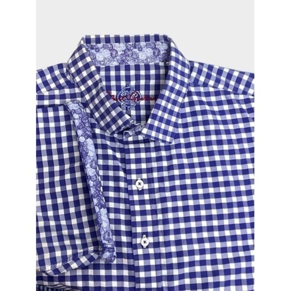 Robert Graham Blue Multi Plaid Short Sleeve Button Up Shirt Men 1XL China